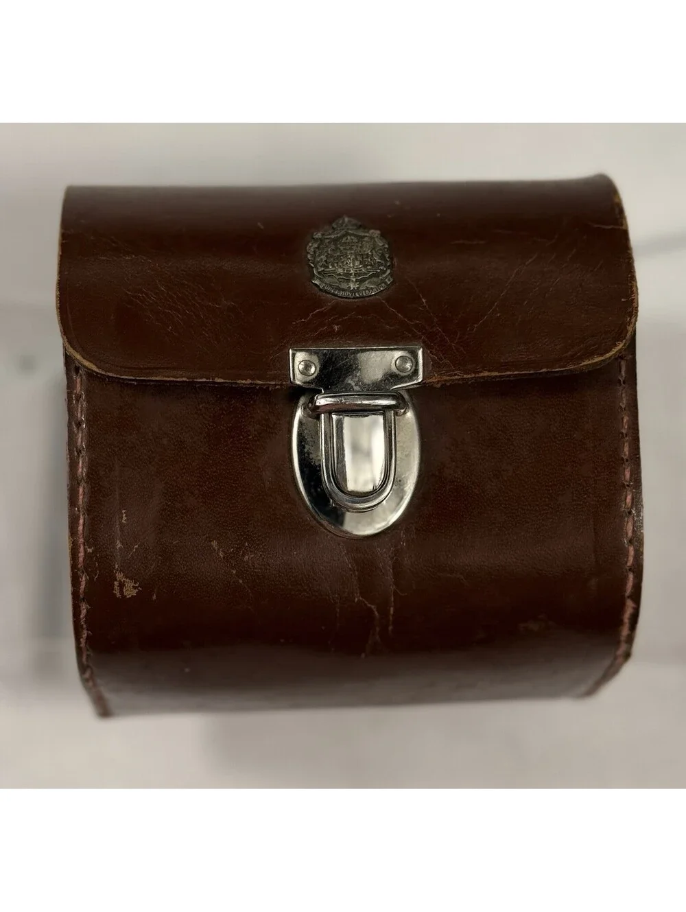 Vtg Swedish Royal Leather Case Latch Close Camera Binocular “Kungl Hovleverantor